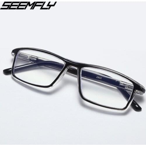 Seemfly Fashion Portable Full Frame Anti Blue Light Reading Glasses Women Men Presbyopic Glasses Computer Goggle Eyewear New