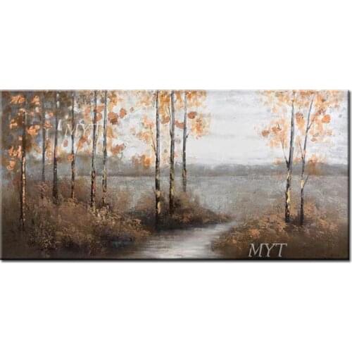 The Trees in Autumn Shine Like Stars Abstract Oil Painting Wall Art Home Decor Picture Modern Oil Painting On Canvas Frameless