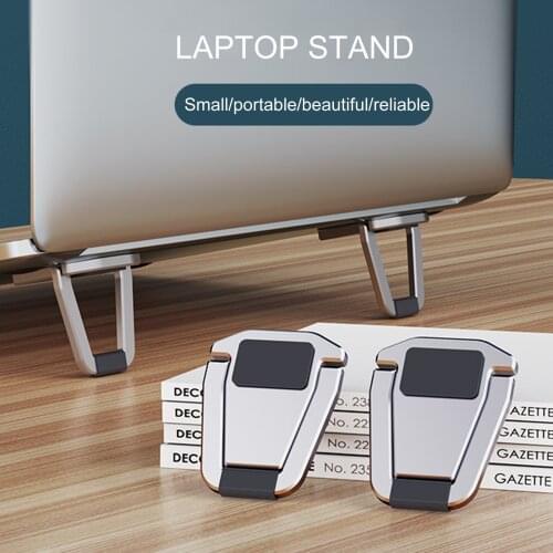 2Pcs T615 Laptop Stand Portable Ultra-thin Shield Shape Laptop Heat Dissipation Riser Holder Bracket for Office