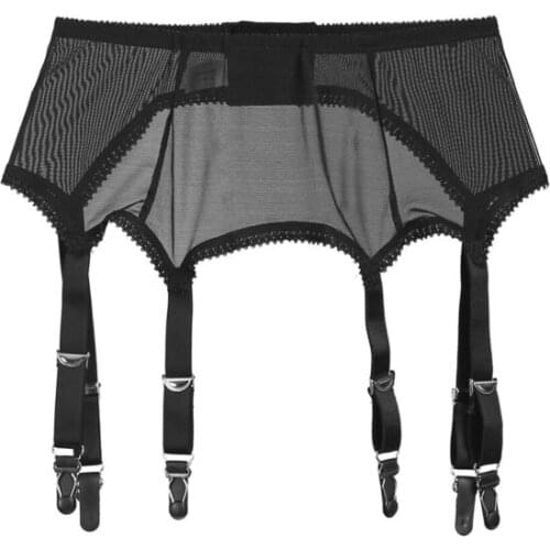 Hirigin Womens 6 Metal Buckles Straps Garter Belt Sexy Lingerie Suspender Solid Elastic Belt 3 Colors