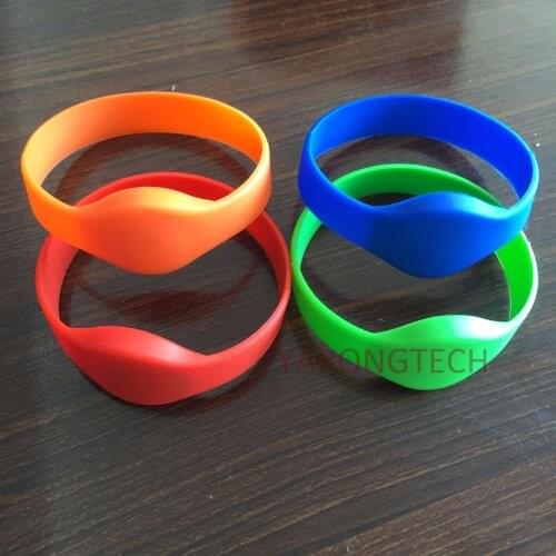 Eco friendly 125khz EM4100 blue red green Waterproof silicone id wristband,rfid bracelet,rfid wristband