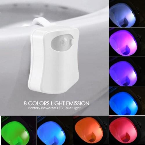 LED Toilet Seat Night Light Induction Lamp Smart Motion Sensor WC Lamp 8/16 Colors Variable Backlight Luminaria Toilets Decor