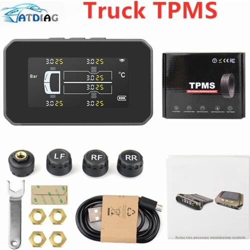 Universal Truck TPMS With 6 External Sensors Bar Tire Pressure Monitor Solar Charging Monitor TMPS Tyre Pressure Sensor