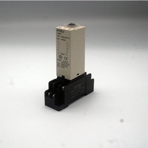 Rotary Knob DPDT 1S/5S/10S/30S/60S/3M/5M/10M/30M Timer Timing Time Relay AC 220V H3Y-2 With Base Socket