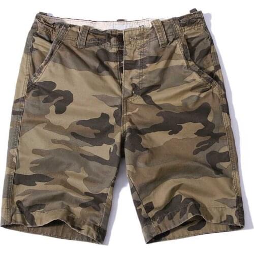 Plus Size Cargo Shorts Men Casual Beachshorts Cotton Camouflage Military Army Style Shorts Loose Baggy Straight Shorts Clothing