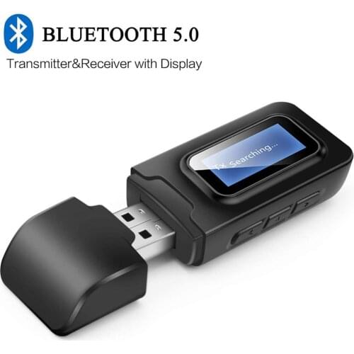 LCD Display 2IN1 Bluetooth Receiver Aux Wireless Bluetooth 5.0 for Wired Speakers/Headphones/Home Music Streaming Stereo System