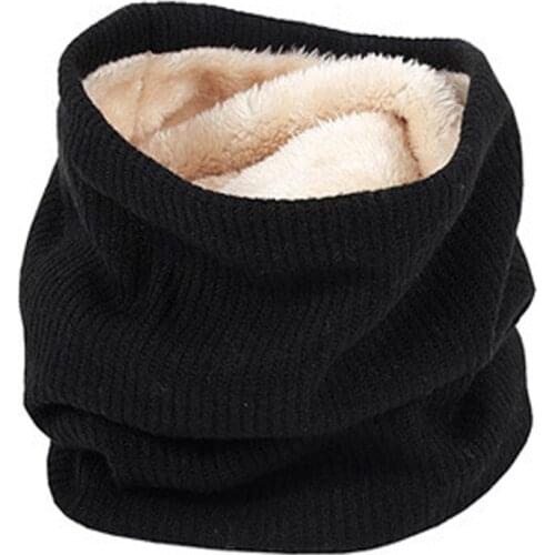 Winter Ring Scarves for Men Women Solid Color Neck Warmer Loop Circle Collar Knit Warm Neckchief