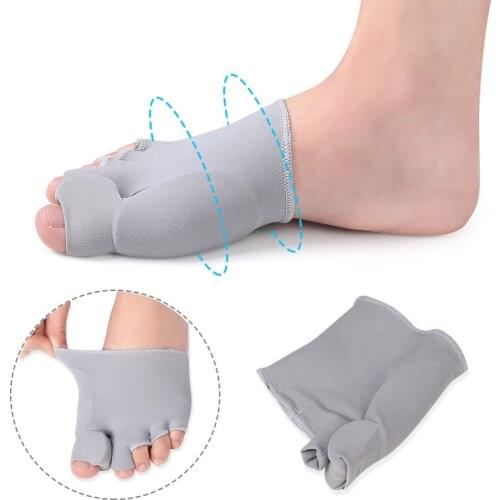 1Pair Gray Toe Separator Hallux Valgus Bunion Corrector Orthotics Feet Bone Thumb Adjuster Correction Pedicure Sock Straightener
