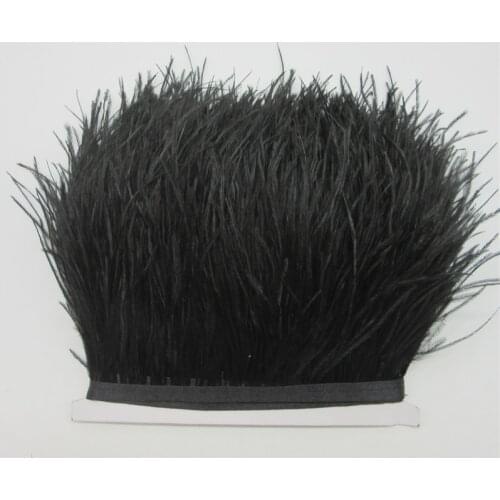 10 yards 10-15CM Ostrich feather trims for skirt/dress black ostrich feathers ribbon DIY feather For Crafts Plumage Clothing