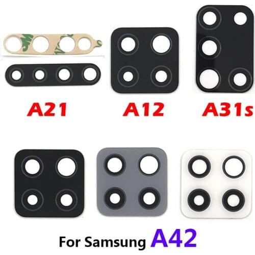 100Pcs/Lot, Rear Back Camera Glass Lens Cover For Samsung A12 A125F A21 A215F A31S A317F A42 A425F With Adhesive Sticker