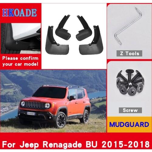 Car Fender Mud Flaps For Jeep Renegade BU 2015-2018 Mudguards Splash Guards Fender Mudflaps Car Fender Accessories Car Fender