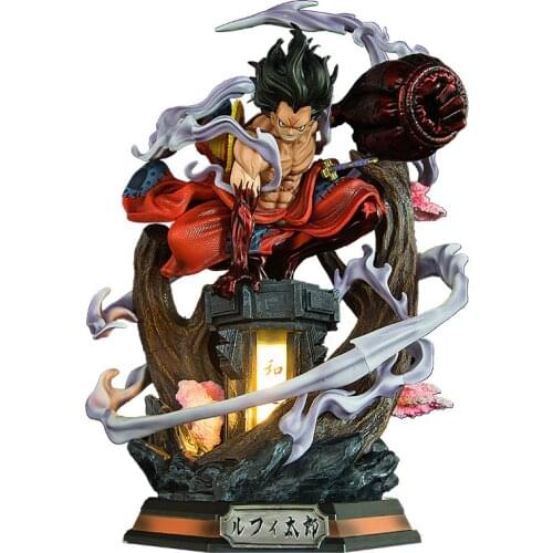 One Piece Anime Figure Gk Tian Tong Monkey D Luffy Figma Oversized 38cm ABS Model Snake Man Desktop Collection Toys For Children
