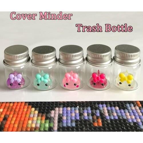 Diamond Painting Cover Minder Clear Bottle Rubbish Drills Handy Container