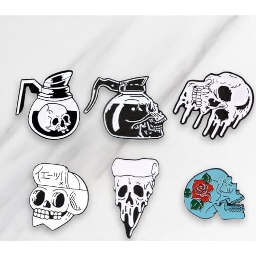 Give me Coffee or Give me Death Soft Enamel Brooches Pins Denim clothes bag buckle Button Badge Punk Jewelry Gift for Friends