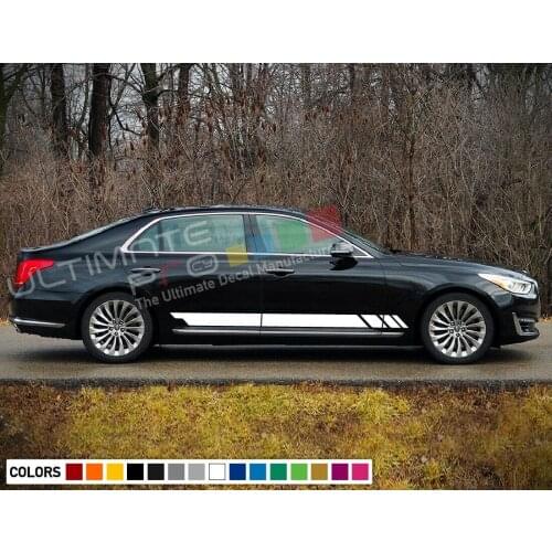 For x2 Sticker Decal Graphic Lower Stripe Body Kit Genesis G80 Splitter 2015 - 2020