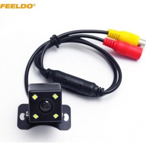 FEELDO Universal Car Rear View 4-LED Night Vision Car Reversing Backup Camera DC12V#3234