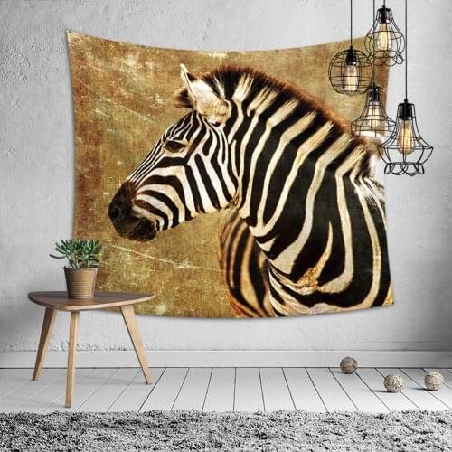 Mandala Tapestry Wall Hanging Animal Psychedelic Carpet Wall Tapestry Zebra Hippie Boho Decor Wall Cloth Tapiz Wall Blanket Yoga