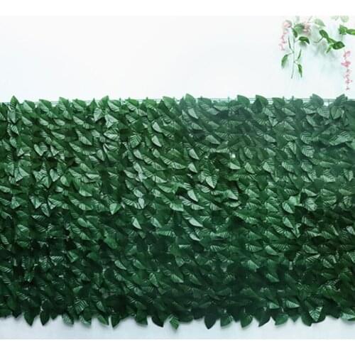Q0KA Simulation Fence Net Artificial Plant Leaves Hedges Fence for Outdoor Garden Yard Balcony Terrace Wall Decor
