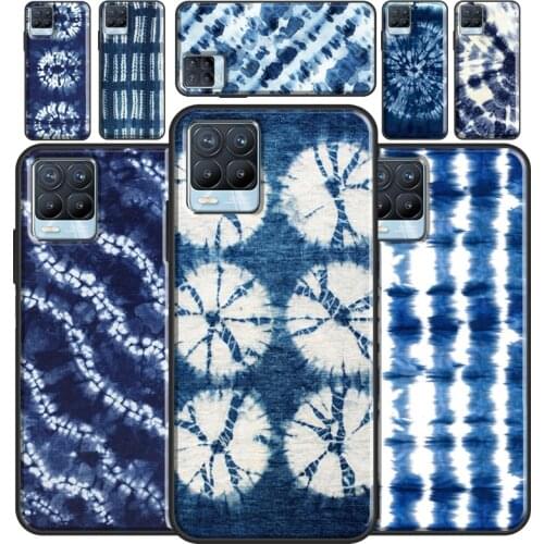 Shibori indigo Tie Dye For OnePlus Nord 2 8T 9R 7 8 9 Pro Phone Case For Realme 8 Pro C3 C21 GT Neo Q3 6 7 Pro