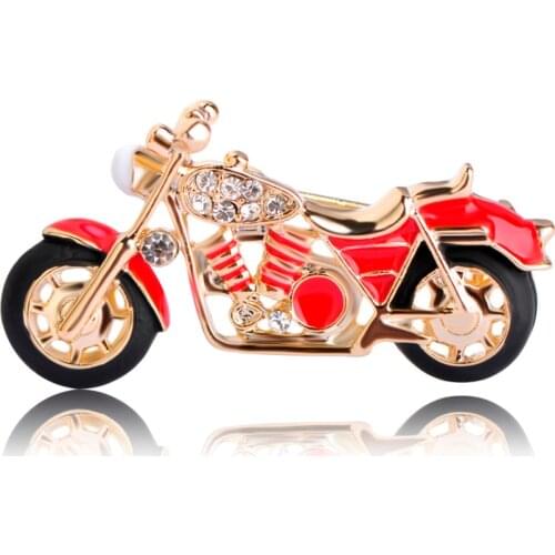 Funmor Cool Motorcycle Brooches For Boys Kids Gift Red Enamel Badge Costume Jewelry Backpack Pendant Model Cars Brooch Pins