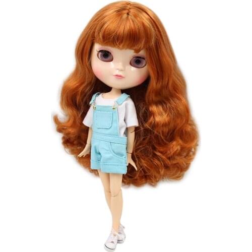 Blyth doll icy azone body joint body New wine red long curly hair 1/6 30cm BJD gift toy