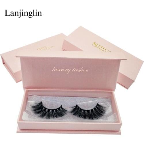 LANJINGLIN 1 Pair Makeup Tool 3D Mink Lashes Wispy Fluffy Natural Long False Eyelashes Dramatic Volume Extension Eyelashes Set