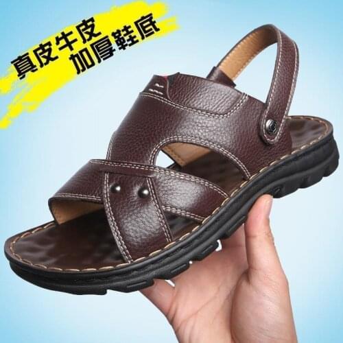 Summer Leather Sandals Top Leather Sandals Sandalias Hombre Chaussure Homme