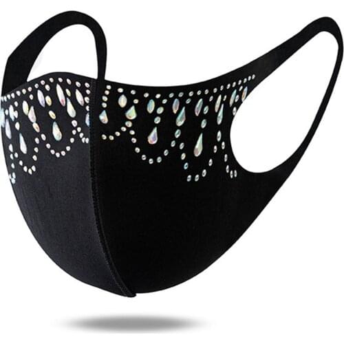 Fashion Women Men Shiny diamond Reusable Breathable Protection Costume Women men mascarilla Monder Scarf Halloween Cosplay MasK