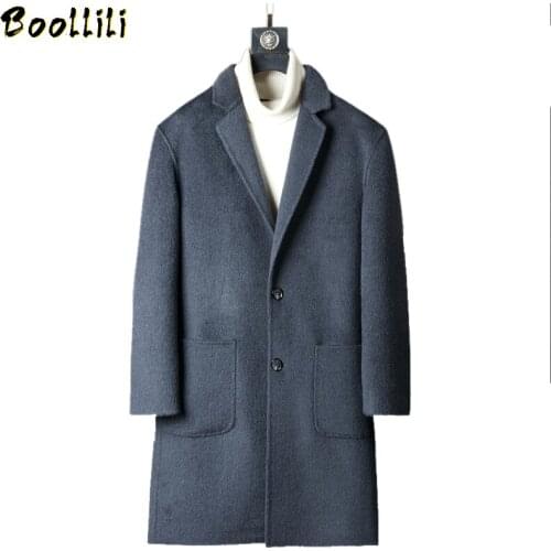 Boollili 2020 Wool Coat Men Double-sided Cashmere Long Jacket Korean Mens Overcoat Coats and Jackets Abrigo Hombre