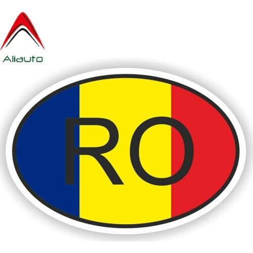 Aliauto Romania Flag Country Code Car Sticker Waterproof Reflective Sunscreen Decal for Nissan Suzuki Peugeot Skoda PVC,14cm*9cm