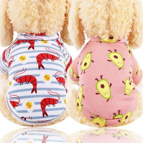 New Cartoon Fruit Shrimp Dog Sweater Warm Winter Dog Vest Pet Clothes Small Dog Puppy Breathable Dog Coat T Shirt Pet Supplies