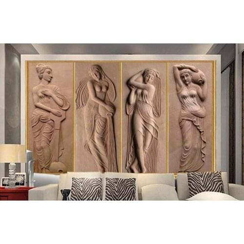 Custom vintage wallpaper,People Relief,3D stereoscopic wallpaper for the living room bedroom TV backdrop waterproof wallpaper