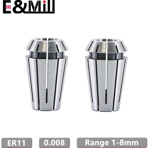High precision ER11 1~7mm 1/8 8mm 0.008 ER Collet Chuck For CNC Milling Tool Holder Engraving Machine Lathe Mill Spring Chuck