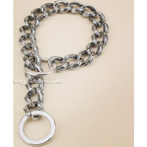 12" ~ 30" 17mm Width Solid 316L Stainless Steel luxury Dog Chains Dog Necklace 5C016DC Free Shipping
