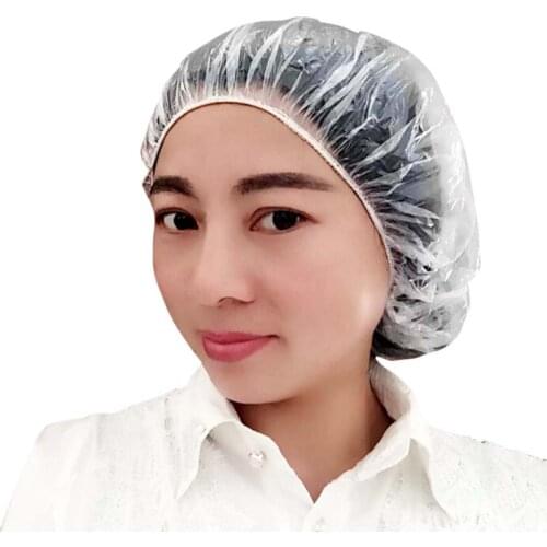 Shower Cap el Disposable Caps Hats For Single Use Plastic Cap Bath Plastic Cups Hair One-off Elastic Waterproof 100Pcs