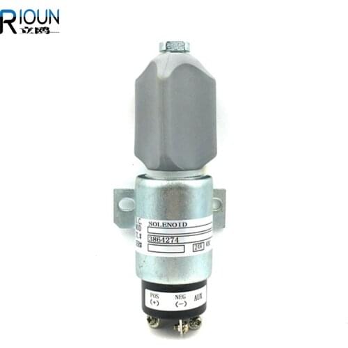 Diesel Shut Off Solenoid 1751-2467UIBIS5A For Cummins 3864274 24V Caterpillar S6K E200B