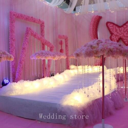 High Quality Wedding T-Stage Yarn Snow Yarn Ceiling Yarn Stage Decoration Cotton Colound Road