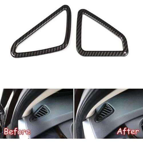 YAQUICKA Carbon Fiber Style Car Interior Front Dashboard Air Outlet Vent Frame Cover Trim Styling For BMW X5 2014-2018 Accessory