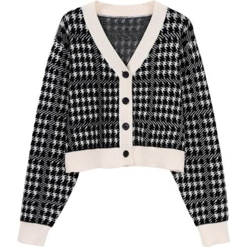 Knitted cardigan womens 2021 spring and autumn fashion new loose long-sleeved V-neck foreign style knit sweater sweater