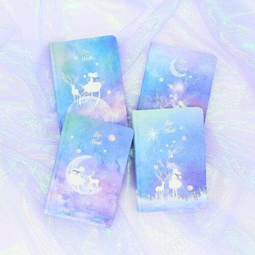 "Stars Story" Hard Cover Journal Diary Beautiful Universe Notebook Notepad Planner A5 Note Book With Colored Pages Stationery