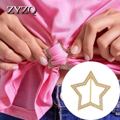 ZYZQ Fashion Five-Pointed Star Waist Button Simple Shirt T-Shirt Corner Buckle Star Buckle