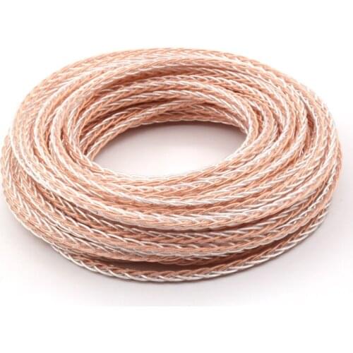 1M Twist cable PTFE OCC copper silver plated headphone upgrade wire cable for audio Earphone wire