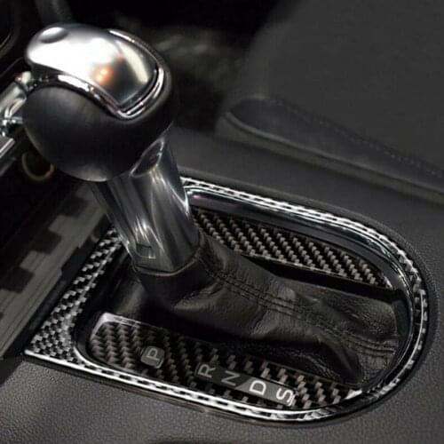 1 Pcs Car Carbon Fiber Interior Gear Shift Panel Cover Trim Sticker Fit for Ford Mustang All Model 2014 2015 2016 2017 2018