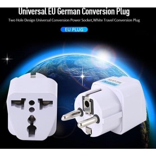 AC 250V 10A EU Plug EU Power Universal RU ES US Conversion Europe Power Plug Converter Socket Travel Socket Outlet Adapter 1PC