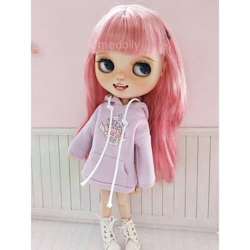 1 PCS High Quality Neoblythe Dolls Outfits Light Hoodie for Blyth, Licca, Azone 1/6 Doll Clothes Accessories