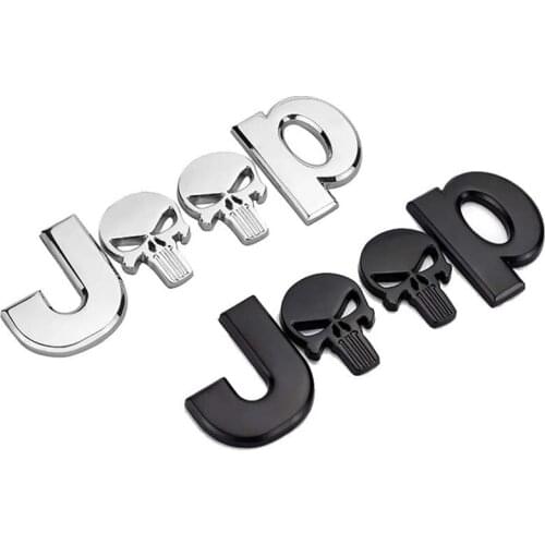 10x Grand Cherokee Compass Wrangler Skull Car Rear Metal Emblem Sticker Car Decals Styling Accessories