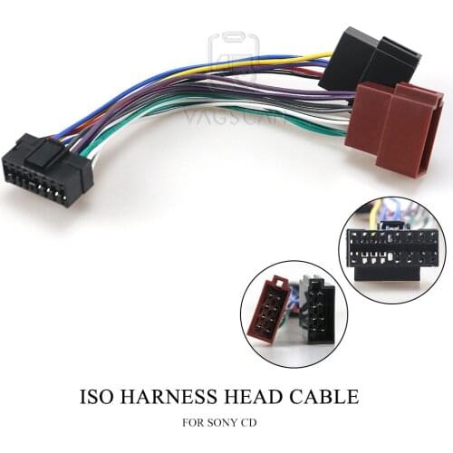 15-109 Car Stereo Radio ISO Harness Head Cable for SONY CD Stereo Radio Wire Adapter Plug Wiring Connector Cable