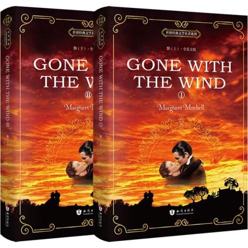 2 Books/set Gone with The Wind English Book for Student Children World Famous Literature English Story Books Juguetes Educativos