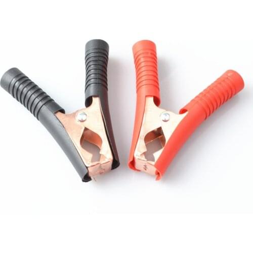 2PCS Hot 100A Car Alligator Clips Battery Clamps Crocodile Clip Red Black Positive Negative 90mm length Red Black