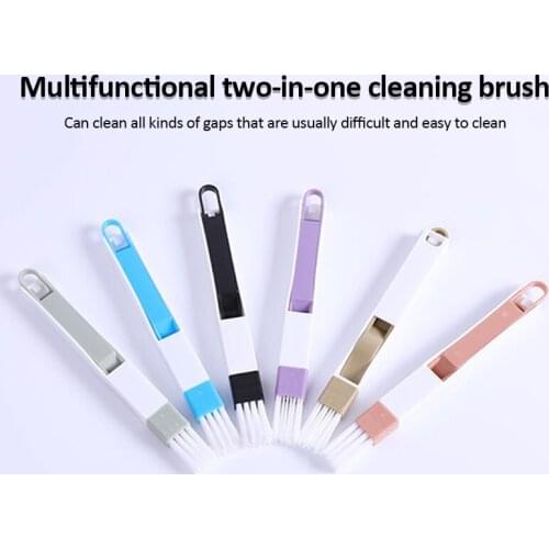 2 in 1 Multifunctional Computer Window Crevice Cleaning Brush Window Groove Keyboard Nook Dust Shovel Window Track Cleaning Tool